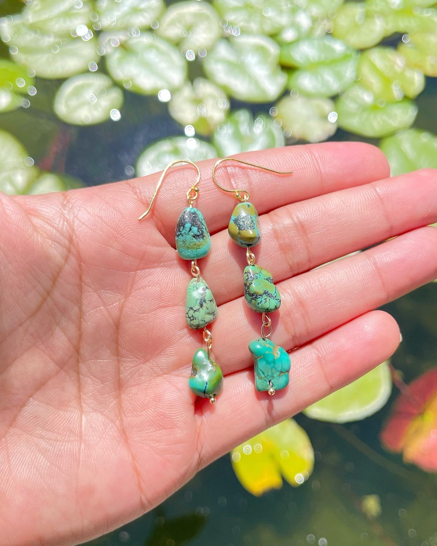 Tibetan Turquoise Drop Earrings